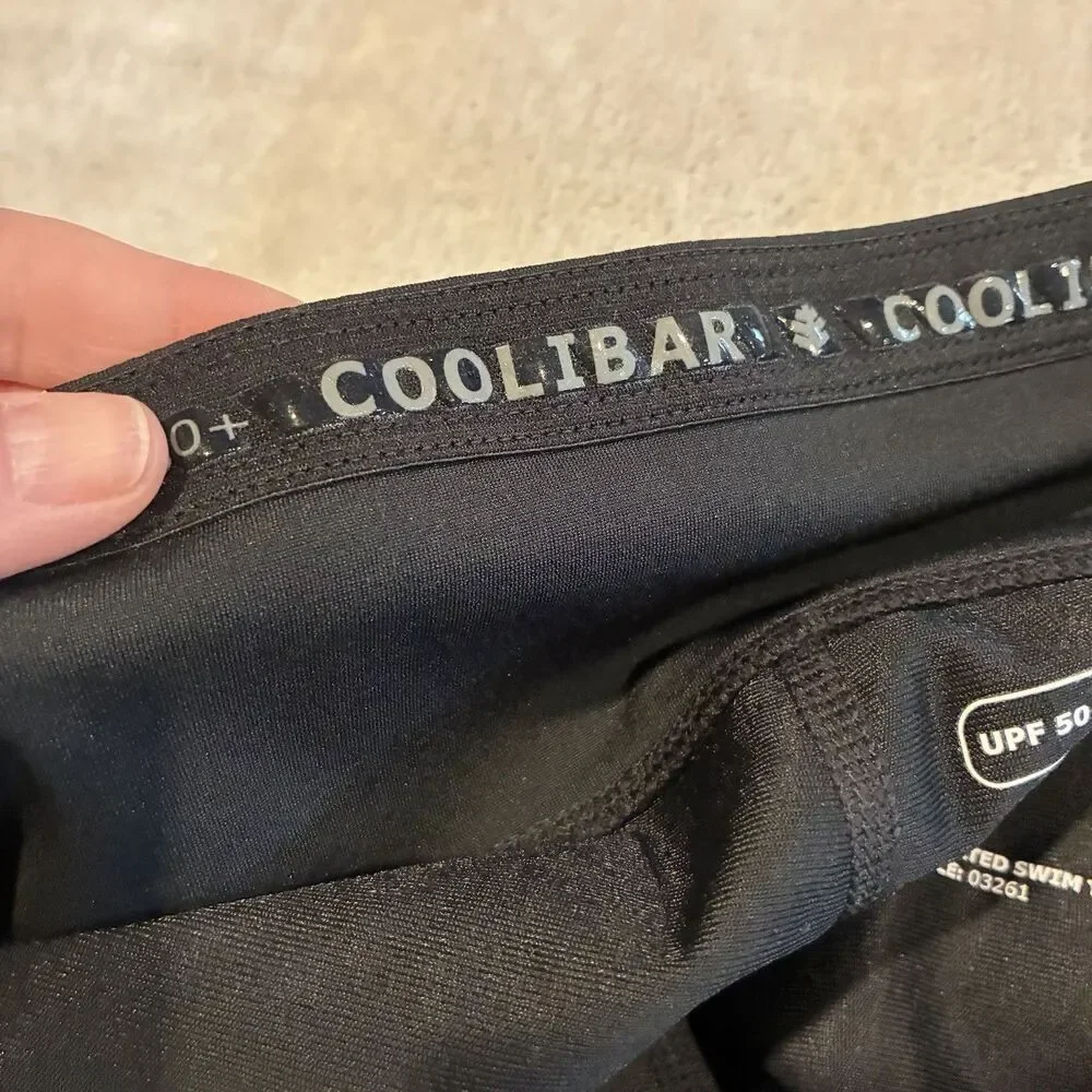 Coolibar Womens Black Skapri Skirted Capri Leggings UPF 50+ Sun Protection Sz M